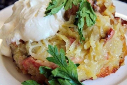 Традиционная белорусская бабка с жареной грудинкой: вкусно и просто