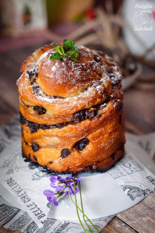 Мраморный краффин с шоколадом и черникой: идеальный десерт к Пасхе