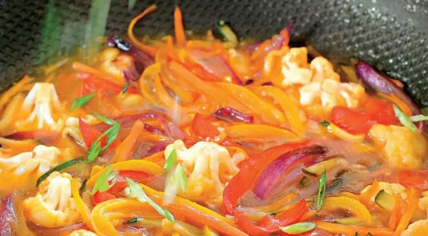 Овощи в кисло-сладком имбирном соусе